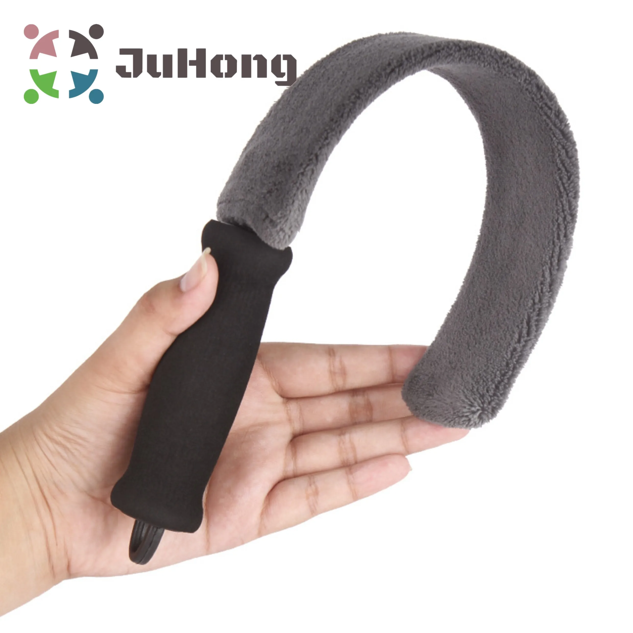 

Car Dust Remover Microfiber Dust Clean, Black handle, grey microfiber