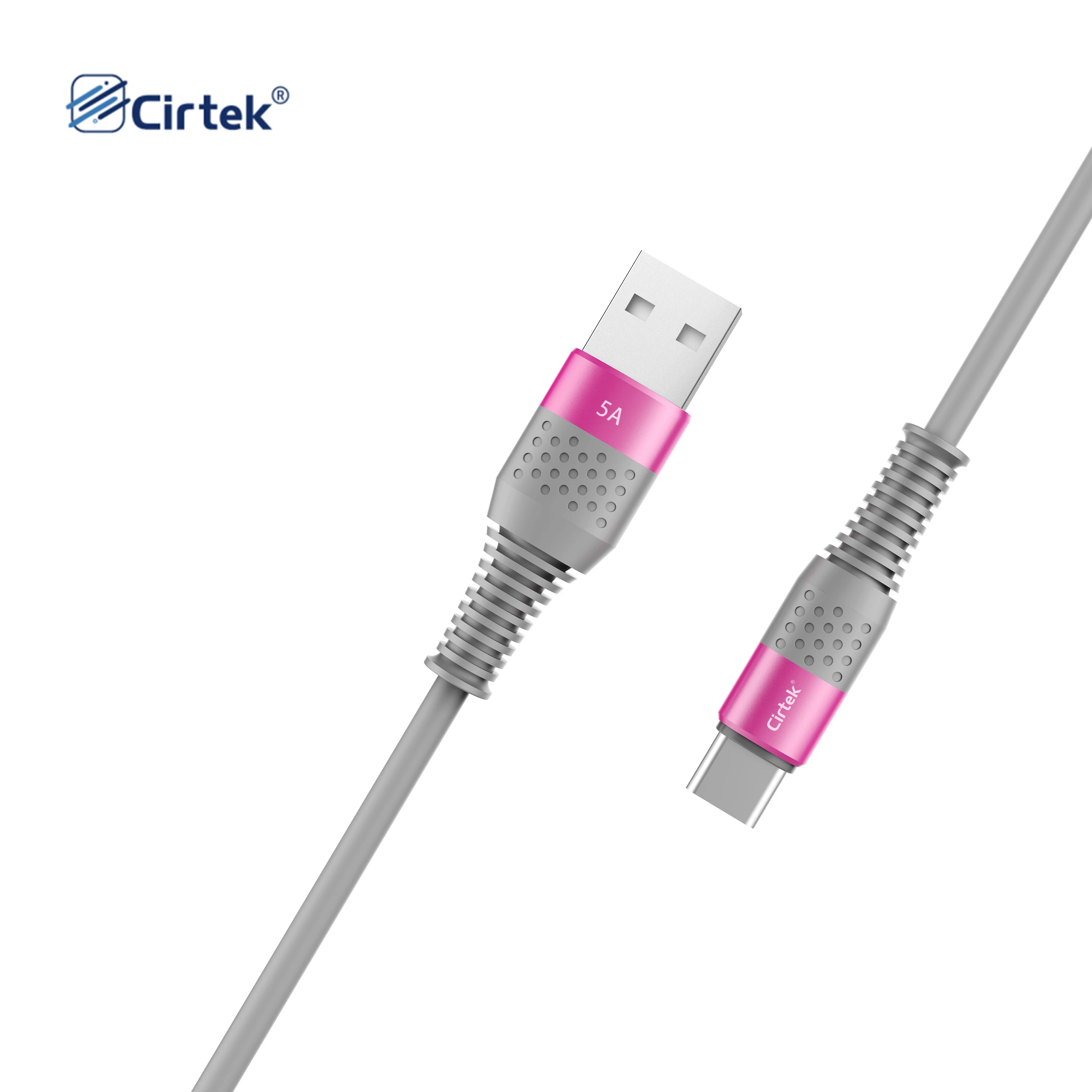 

Cirtek china factory price1m 5A silicon usb to usb c charger cable wire types custom usb c fast data charging cable cord