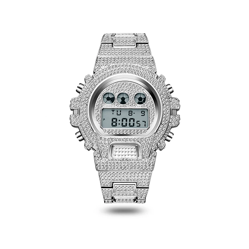 

Blues RTS Fashion OEM Full Diamond Stainless Steel women Luxury Watch