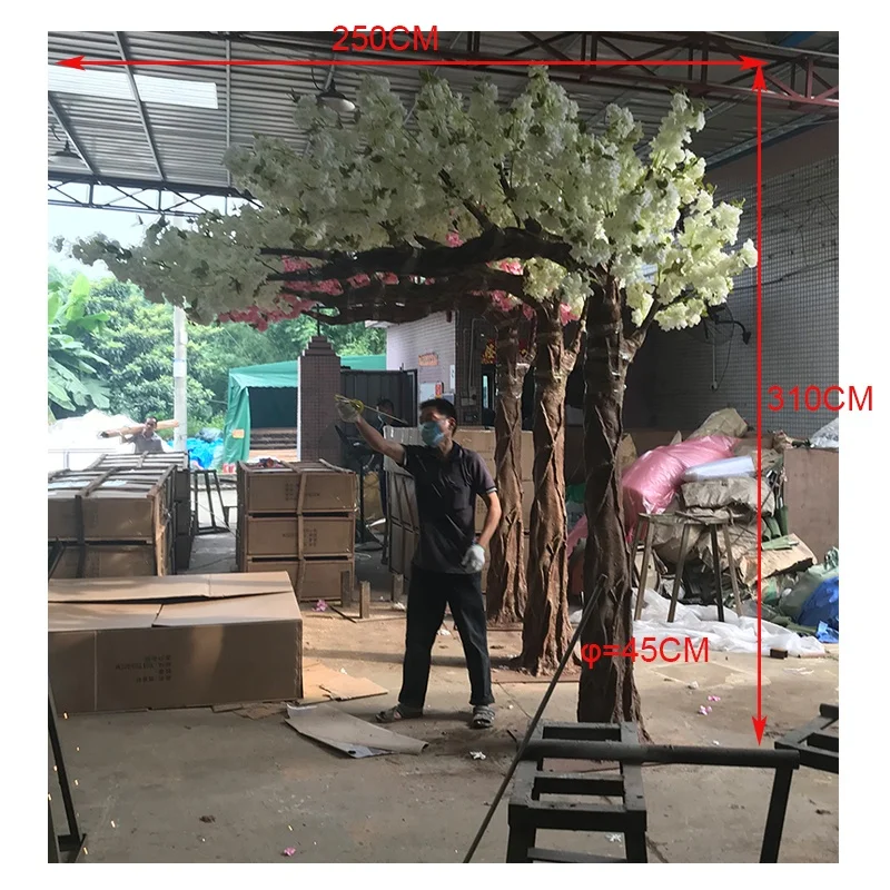 

310cm height artificial indoor white cherry blossom flower tree arch centerpiece for wedding decoration