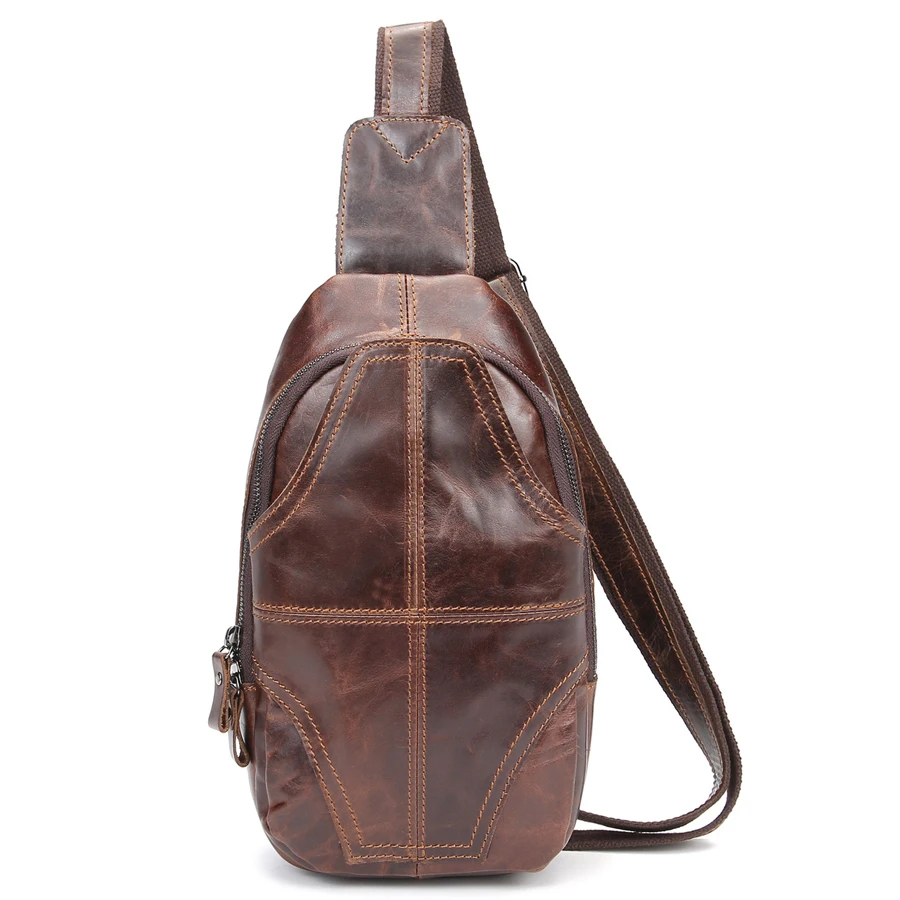 

Top Cowhide Genuine Leather Chest Bag High Quality Men Crossbody Bag Casual Men Bags, Customized