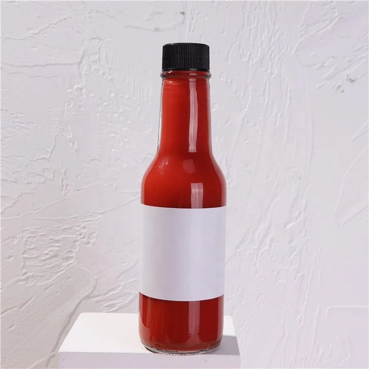 

5 oz Woozy Bottle with Plastic Tamper Evidence Lid / Insert Plastic Lid 150 ML Tall Sauce Bottle, Clear