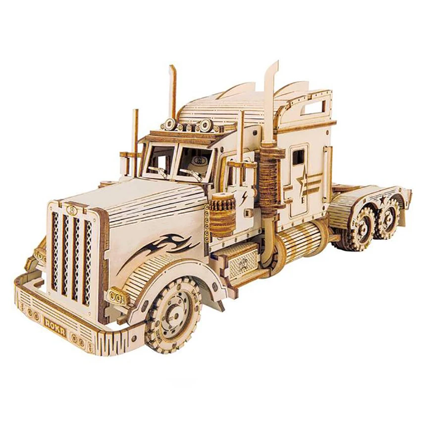

CPC Certificated Robotime Rokr Other Assemble Educational Toys MC502 Heavy Truck Jigsaw 3D Diy Wooden Car Puzzle for Dropshipping