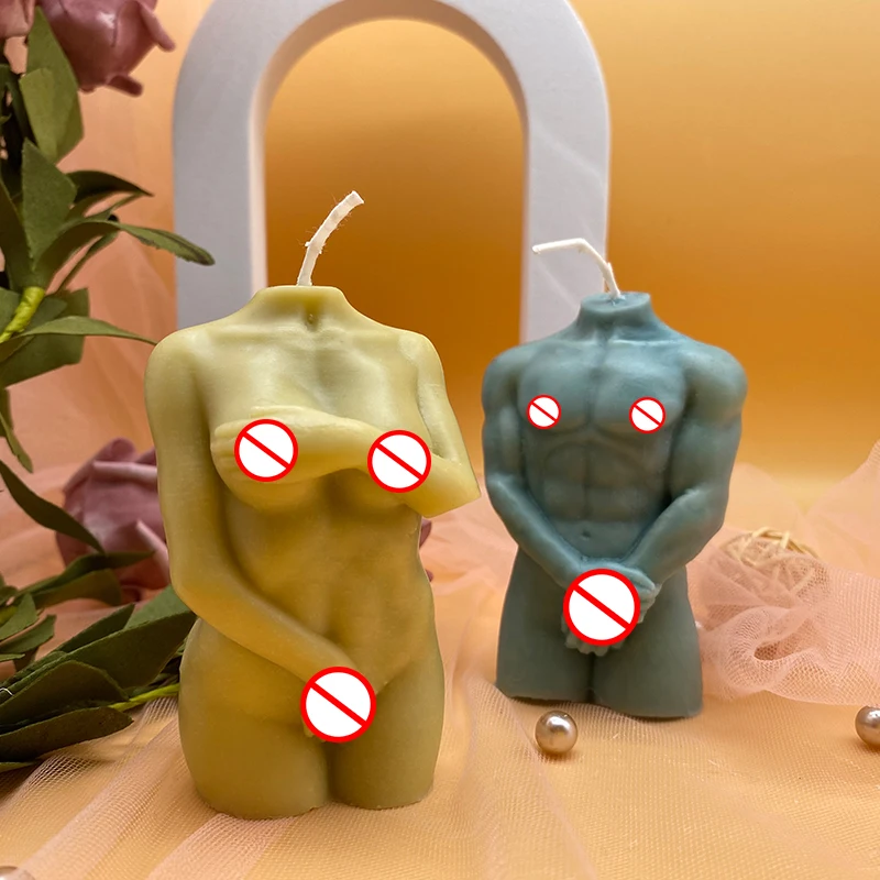 

B-1018 DIY woman man human statue crafts Molds resin Female male body Soap Candle silicone molds B-1019, Random