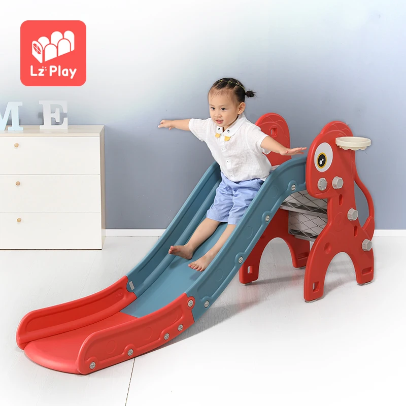 

LZplay hot sell children toys kids plastic indoor slide, Red/blue/customizable colors