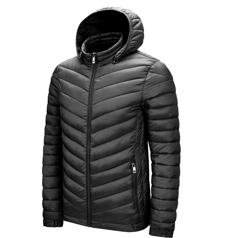 

Men's Winter Coat Short Down Jacket Warm Hoods Windbreaker Thick Puffer Jacket Man