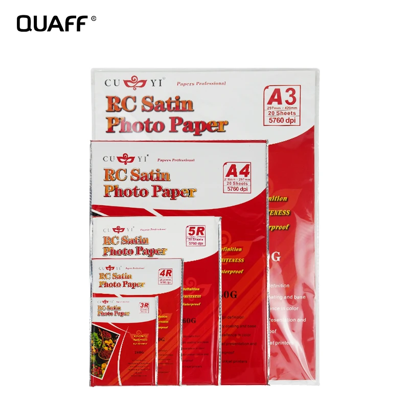 Wholesale Rc Photo Paper 260gsm Rc Satin Photo Paper 3r 4r 5r A3 A4 Size By Sheet Inkjet