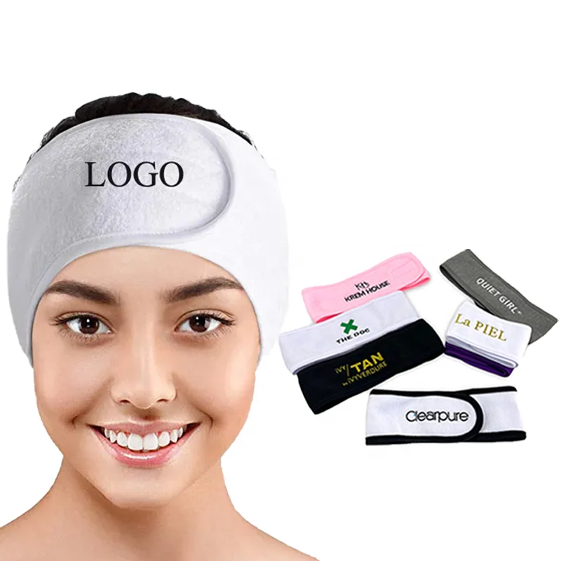 

Wholesale Custom Logo Designer Cotton Girl Woman Beauty Facial Makeup Spa Head Bands Headbands For Women