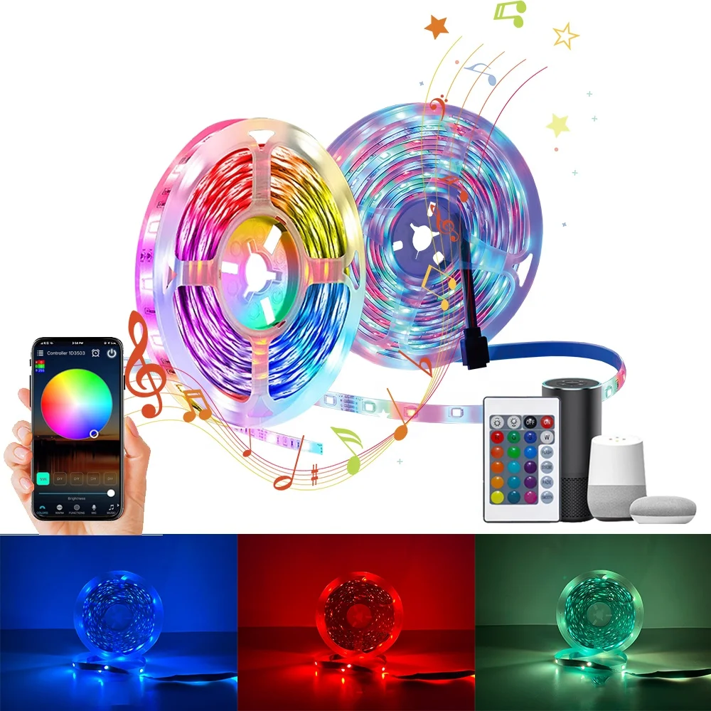 

LED Stripe Luces Led 5050 RGB Led Strip Lightstrip LED Light Strips With Remote Smart Strip Lights