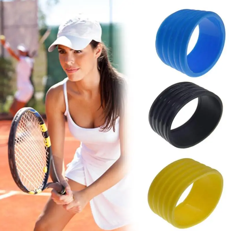 4pcs Tennis Racket Rubber Ring Grip Stretchable Stretchy Handle Rubber RinY~bp 