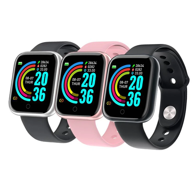 

2021 Hot Selling D20 Y68 Smart Bracelet Amazon Fitpro Fitness Reloj Inteligente Android Smart_ Watch pk 115 plus, Black white pink