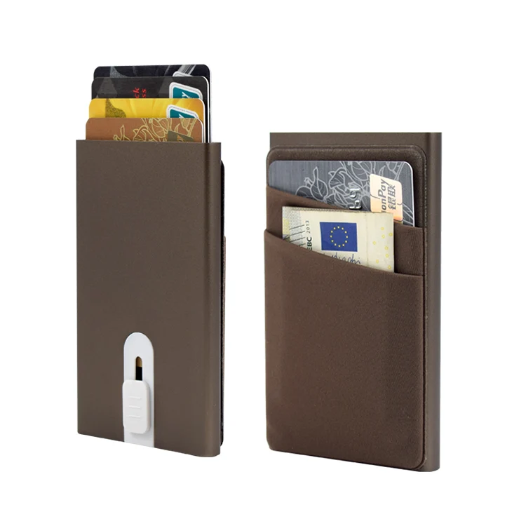 

Brand new alu rfid custom card holder with low price, Black/blue/gray/brown