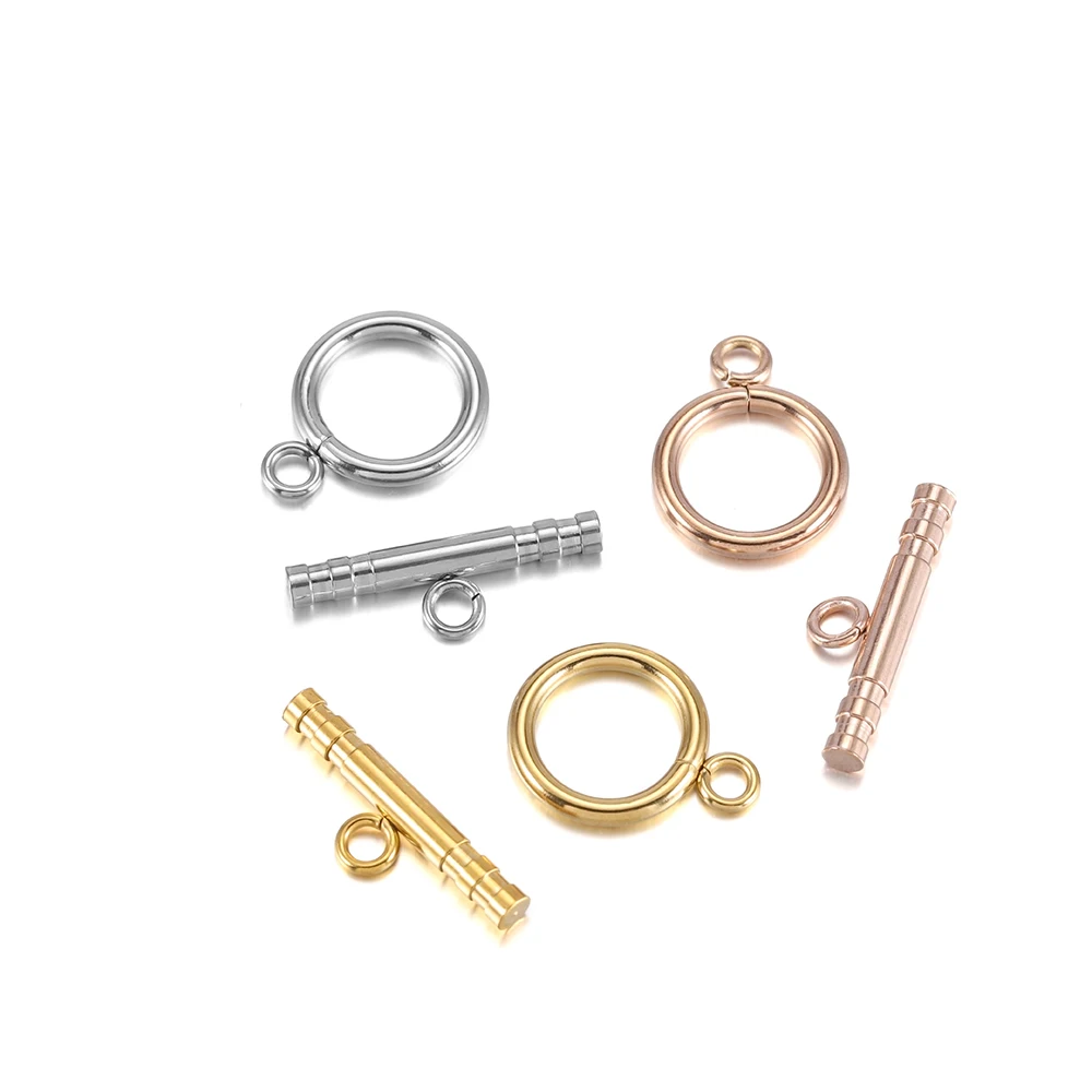 

6 Sets Gold Color Stainless Steel Fastener Bracelet Toggle Clasp Buckle Connector For Jewelry Making OT Clasps Diy Accessories