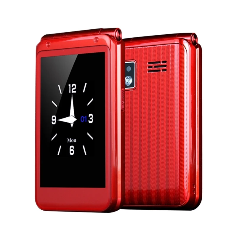 

Best Selling M9 Dual-screen Flip Elder Phone 3000mAh 32MB 32MB ABS Shell Smart Mobile Pocket Mini Flip Phone