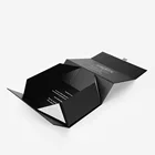 Custom Logo Silver Luxury Black Matte Magnetic Closure Hair Extension Box Packaging Foldable with Ribbon