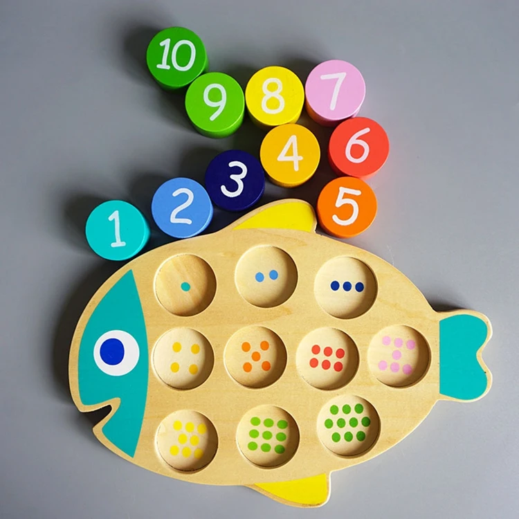 

Montessori Color Number Matching Counting Toy 1-10 Wooden Number Blocks