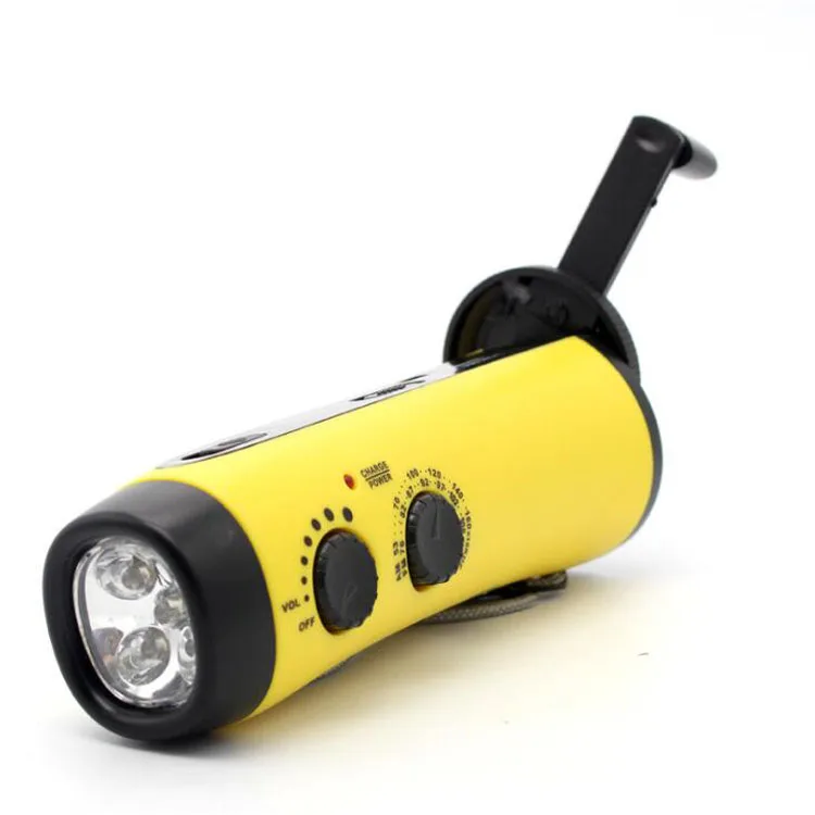 Portable Emergency Hand Crank Flashlights Generator All-in-1 Solar