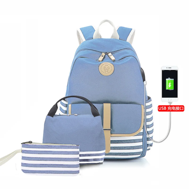 

Three-piece Factory Custom Hot Sale Kids And Adults Travel Backpack School Bags