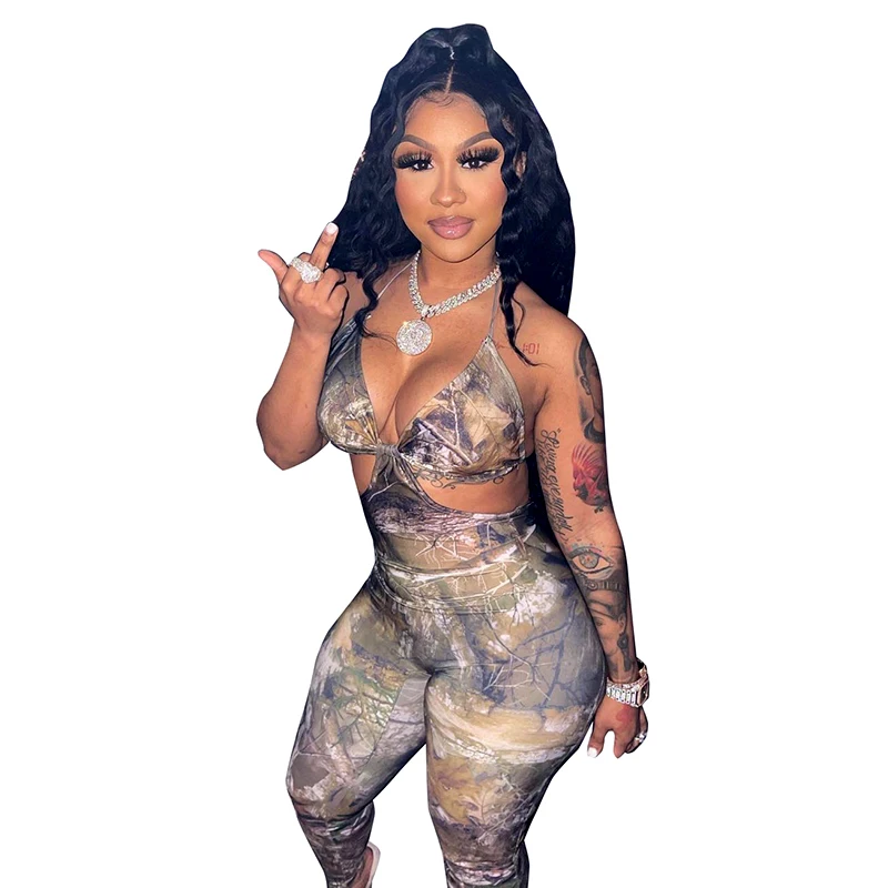 

Hollow out bodysuit Backless sleeveless printing shorts suit bodysuit club sexy 1 piece romper for women