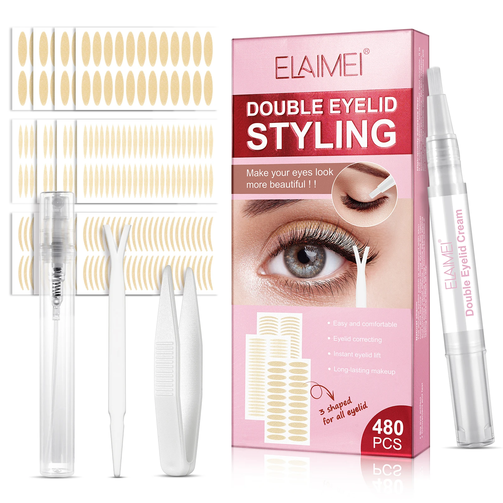 

ELAIMEI Invisible Beauty Tools Easy Comfortable Long Lasting Makeup Double Eyelid Tape Sticker Double Eyelid Tape