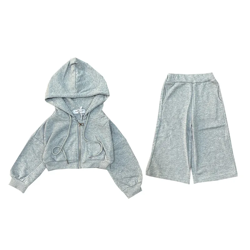 

Fashion 2pcs Baby Girls' Fall Boutique Clothing Sets Toddler Girls 2021 Blank Sweat Suits 2 Pieces Clothes For Kids Track Suit, Customized color