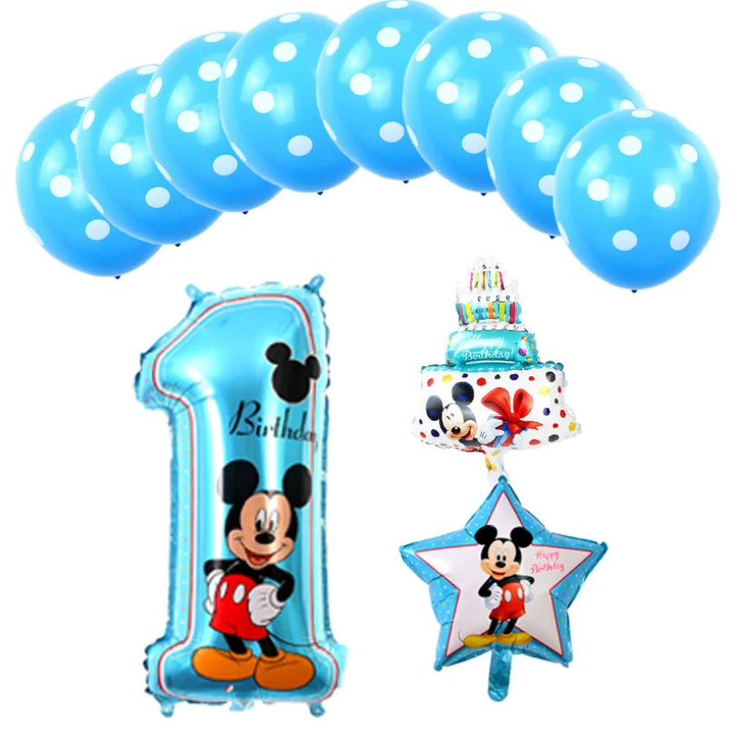

Free Shipping Cute Mickey Minnie Mouse Number Balloons Combination Birthday Party Balloon, Colorful