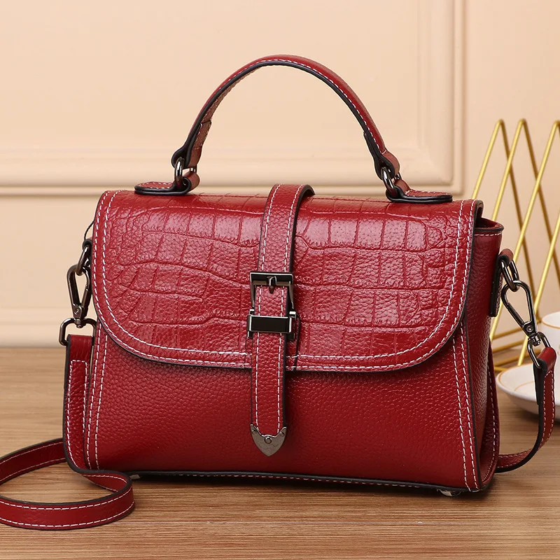 

Wholesale Crocodile Pattern Genuine Cow Leather Women Bag High-end Good Quality Lady Crossbody Bag Handbags, Black, pink, red, brown, blue, pink