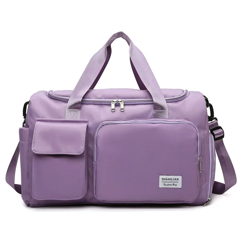 

SP524 Wholesale customized women travel duffle bag with shoe bin large capacity yoga bag, Multi color