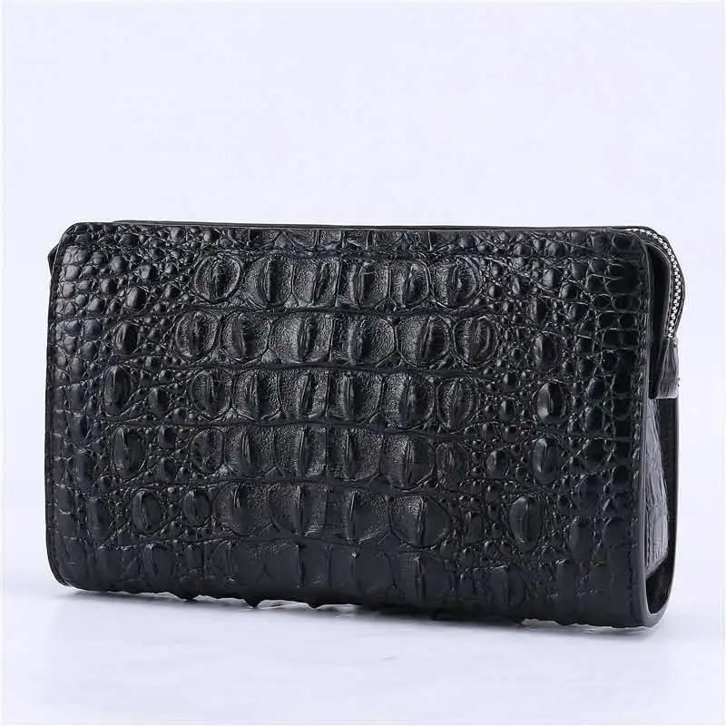 

Cappuccino dropshipping crocodile skin card slots phone pocket genuine alligator leather bifold long man wallet with the coded l, Various colors