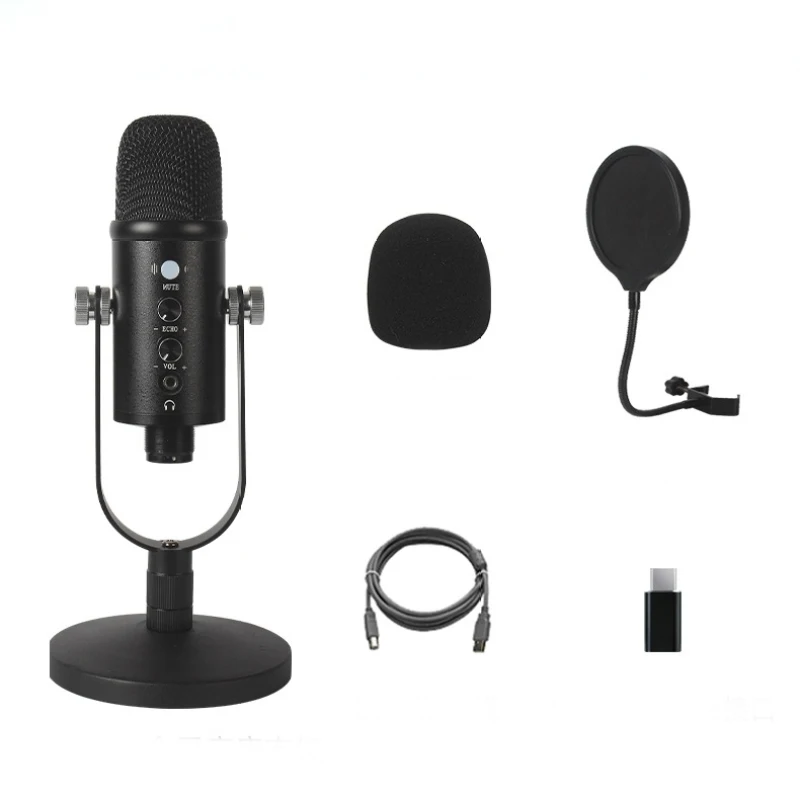 

Dropshipping BM-86 USB Condenser Microphone Voice Recording Computer Microphone Live Broadcast Equipment Set