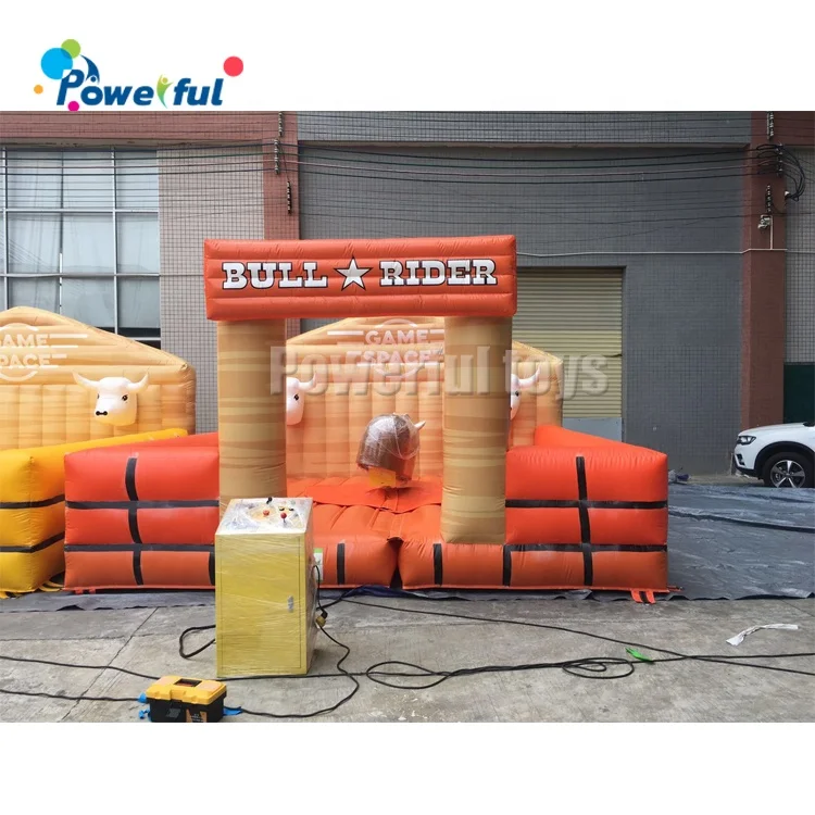 Adult Playing Inflatable Mechanical Bull , PVC Mechanical Rodeo Bull Ride Challenge
