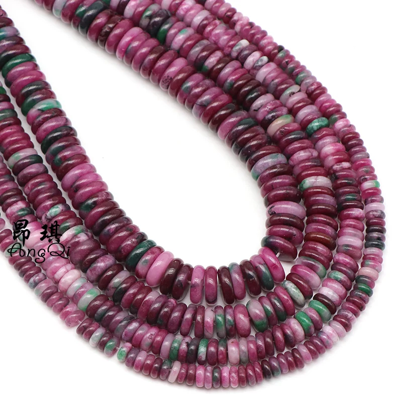 

Wholesale Abacus Wheel Rondelle Natural Gemstone Beads Loose Dyed Color Tourmaline Stone Beads