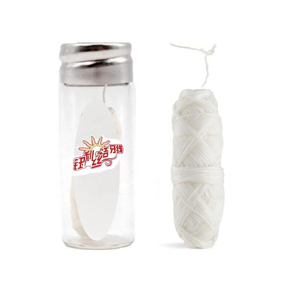 

Zero Waste 100% Biodegradable Silk Dental Floss in Reusable Glass Bottle, White