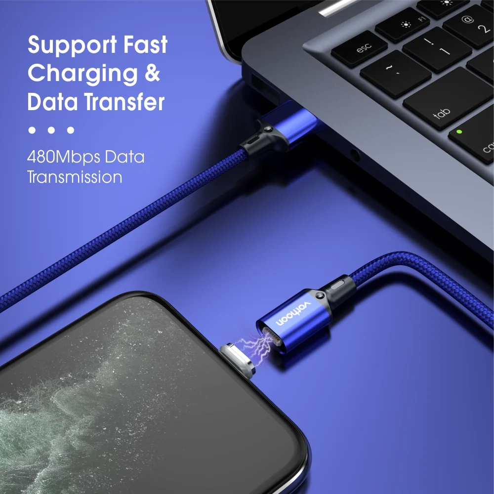 Vothoon 3A fast charger usb cable 3 in 1 magnetic charging cable - ANKUX.COM