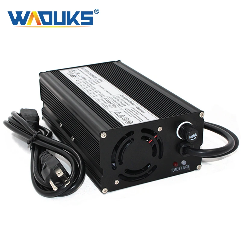 

84V 6A Charger For 20S 72V Lithium Battery Pack Charger With Cooling fan Smart Charge Auto-Stop Aluminum Case, Black