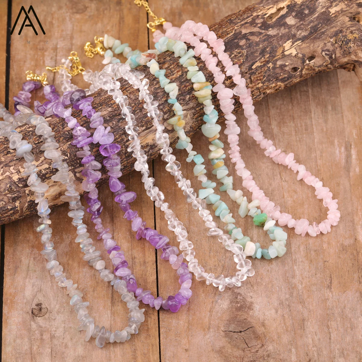 

Healing Crystal Necklace Energy Jewelry for Women Natural Gemstone Chip Beads Dainty Chokers Birthday Gifts