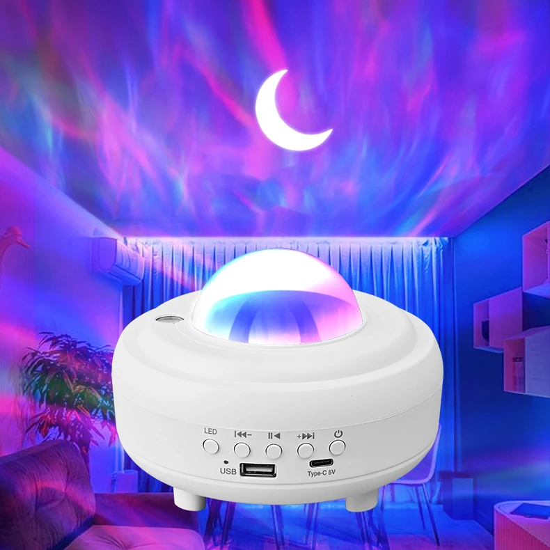 

Black Moonlight Starry Night Lamp Speakers That Are Smartly Connected To Your Phone Party Night Aurora Projection Lamp