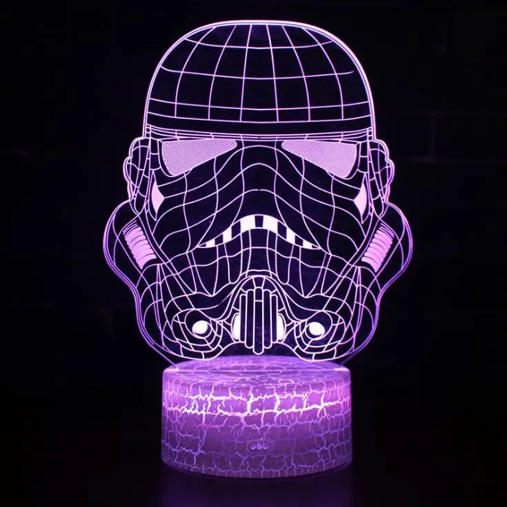 Amazon Hot selling new Stars Wars children bedroom decorative 3d optical illusions led night light lamp