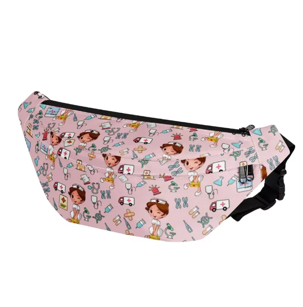 

100% polyester medical fanny pack purses waterproof nurse fanny pack organizer personalized pink nursing waist bag, As shown in the picture or customized