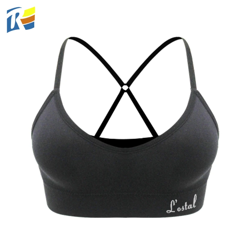 

Custom Logo Back Cross Padded Underwear Seamless Crop Top Women Yoga Bra