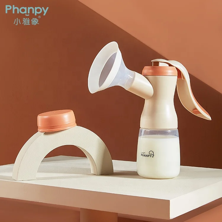 

PH740627 Yiqing Manual Breast Pump Single Baby Milk Machine BPA Free Comfort Breastfeeding Pumping Price For Women, Orange, customized