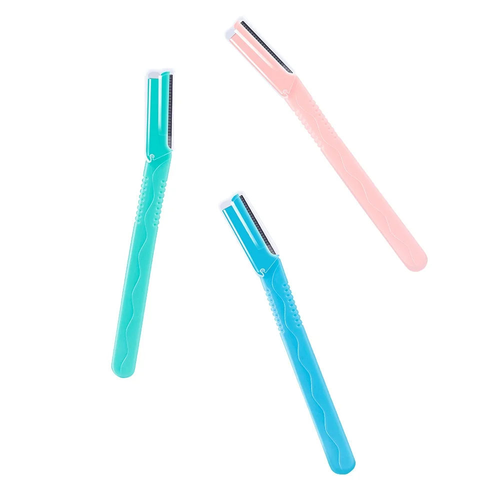 

2021 hot sale custom Wholesale Private Label Safety Eco-friendly Plastic Eyebrow Razor shaper, Customized color