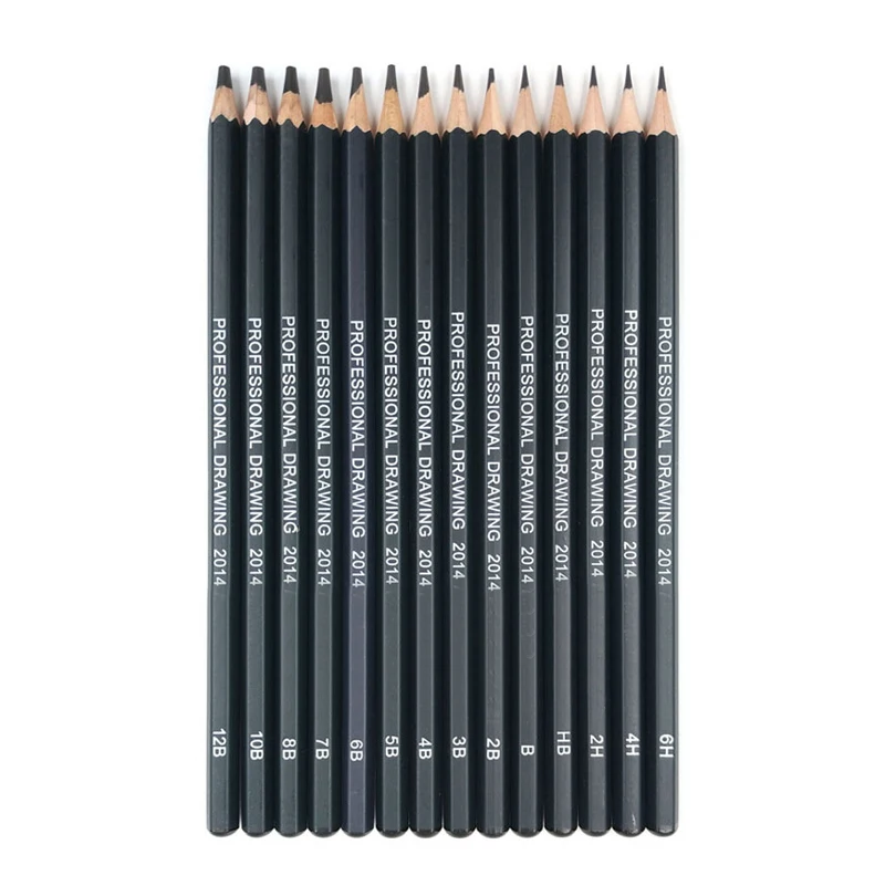 14pcs/set Professional Sketch Drawing Pencil Set Fashion Multifunction ...