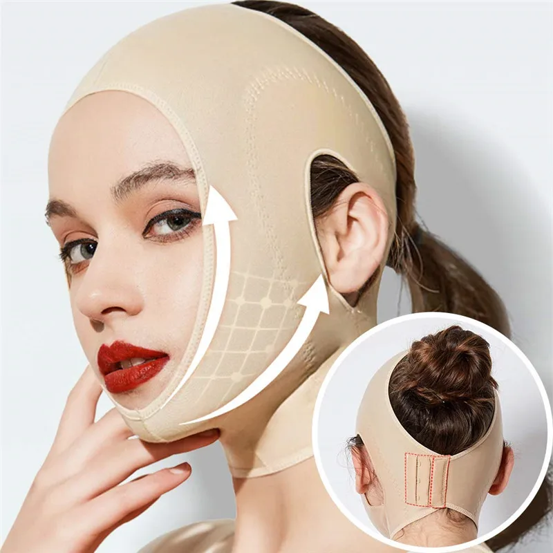 V Shape Face Lifting Mask Double Chin Reduce Bandage V Line Lift Up Slimming Chin Cheek Facial Portable Face Lifting Belt