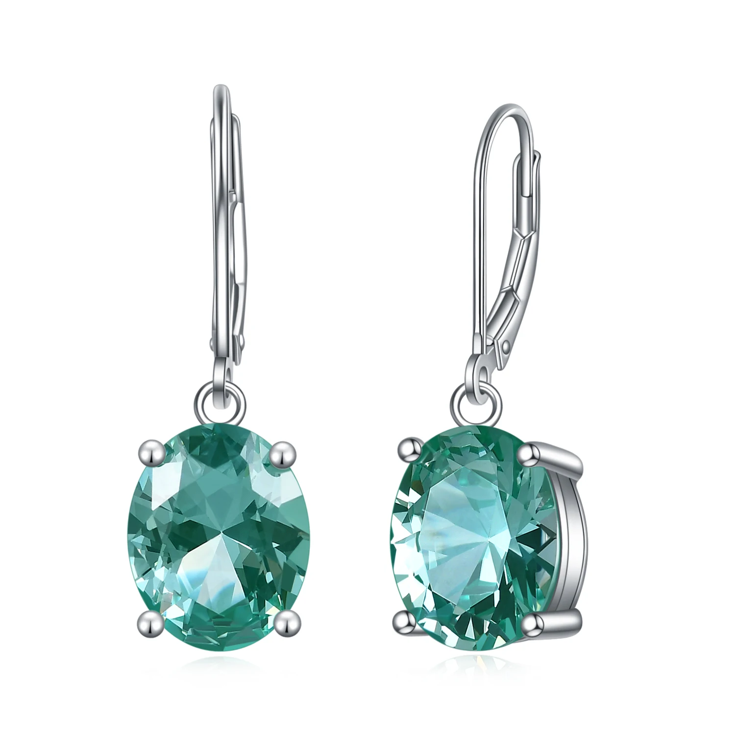 

C5033E Abiding Shield Waterproof Rhodium Plated Lab Green Spinel 925 Sterling Silver 925 Simple Custom Earring