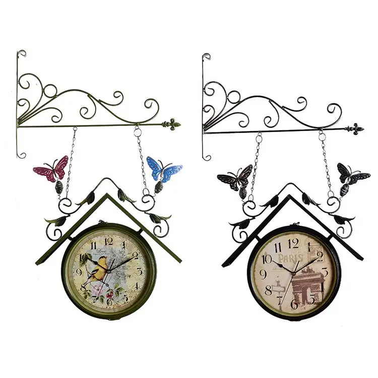 
Double Face Wall Clock Room Decor Vintage Wall Watch Digital Clocks Mechanism Modern Design Home Decoration 