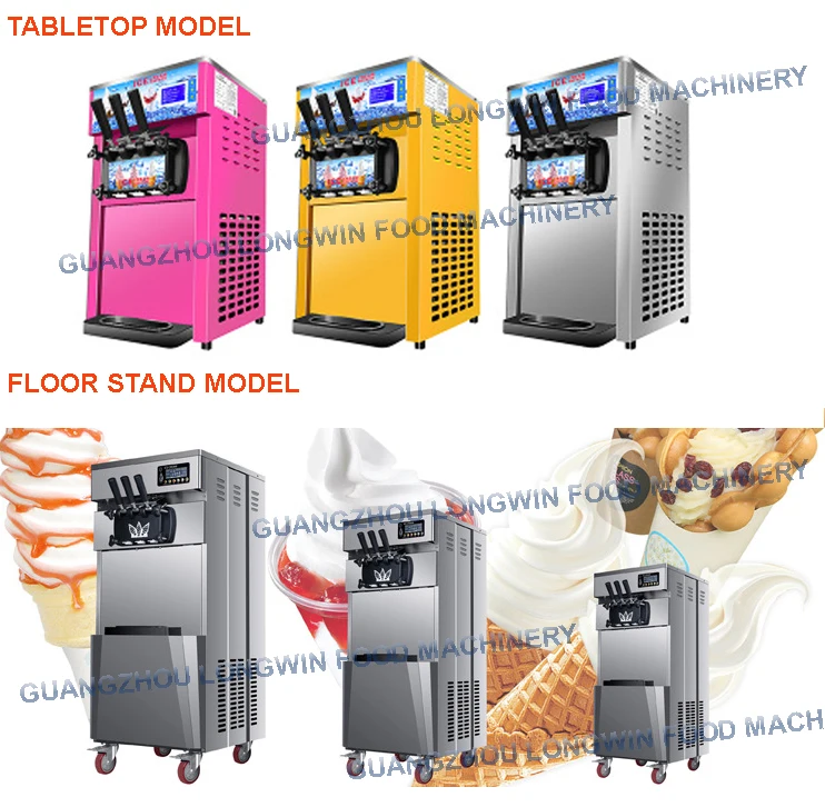 3 Flavors Automatic Soft Serve Sorbetiere Commercial Eis Ice Cream Machine A Glace Italian