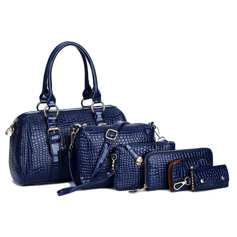 

women bags set 6pcs large women PU leather hand bag tote bags