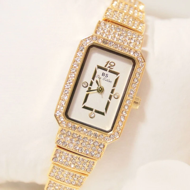 

BS Bee sister Hand Watch Fashion Quartz Wristwatch Full Diamond Luxury Watches For Women, 5 colors