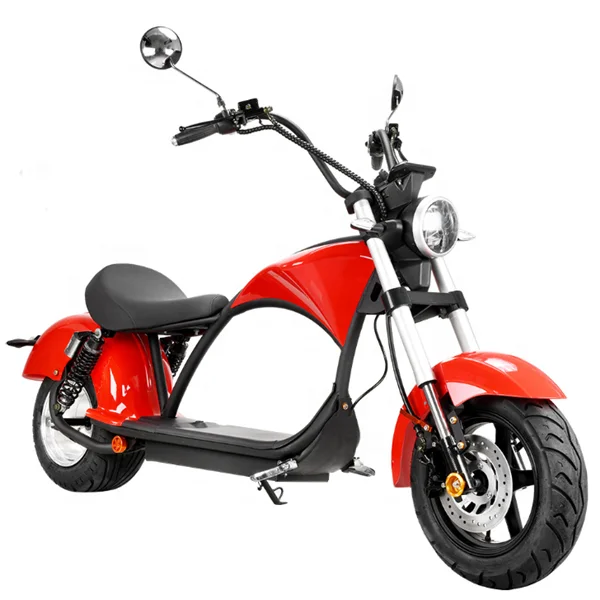 

Red Electric Scooter Fat Tire Chopper Style 2000W Motor 20AH 60V Lithium Battery 38 MPH scooter de 3 llantas